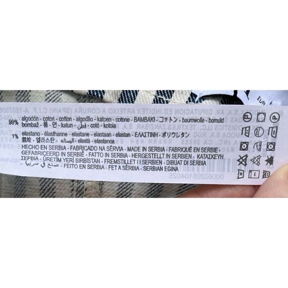 NWT Zara Blue & White Printed Striped Denim Crop Top, Size Small - Picture 15 of 15